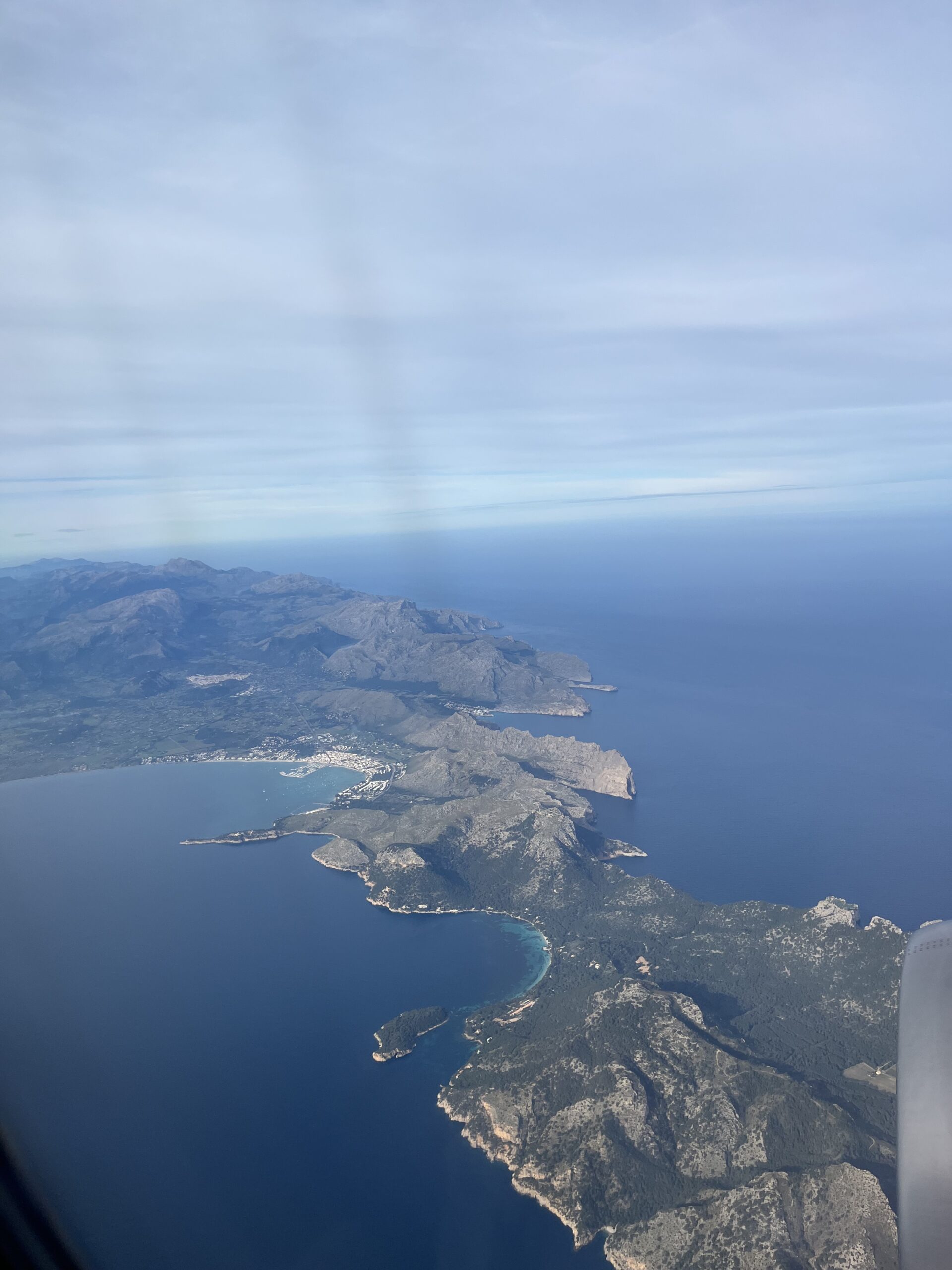 Anflug auf Mallorca - Bucht von Pollenca
